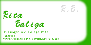 rita baliga business card